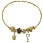 Silver Bracelet Gold Charm Love 2