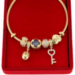 Bratara argint Gold Charms Love 5