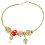 Bratara Argint Gold Charms Red Lady 2