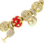 Bratara Argint Gold Charms Red Lady 6