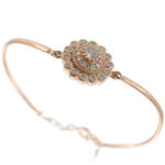 Silver Bracelet Gold Flower 2