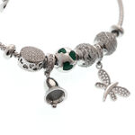 Silver Green Charms Bracelet with Butterfly 3