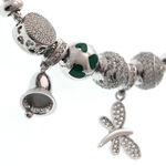 Silver Green Charms Bracelet with Butterfly 4