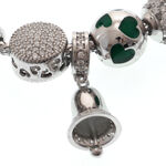 Silver Green Charms Bracelet with Butterfly 5