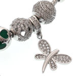 Silver Green Charms Bracelet with Butterfly 6