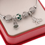 Silver Green Charms Bracelet with Butterfly 7