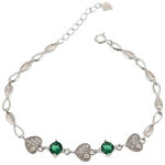 Silver Bracelet Green Heart Forever 2