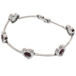 Silver Bracelet Lilac Hearts 4