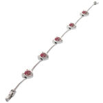 Pink Hearts Silver Bracelet 6