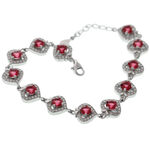 Pink Crystal Silver Bracelet 1