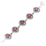 Pink Crystal Silver Bracelet 4