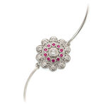 Pink Flower Silver Bracelet 1