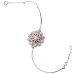 Pink Flower Silver Bracelet 3