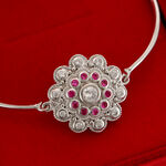 Pink Flower Silver Bracelet 6