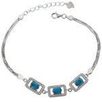 Blue Turquoise Silver Bracelet 2