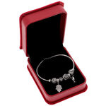 Silver Bracelet Black Charms 1