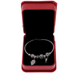 Silver Bracelet Black Charms 2