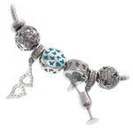 Blue Butterflies Silver Charms Bracelet 1