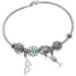 Blue Butterflies Silver Charms Bracelet 2