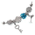 Silver Charms Bracelet with Stars 1