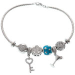 Silver Charms Bracelet with Stars 2