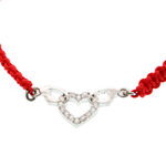 Silver Bracelet with adjustable strap heart 3