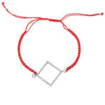 Silver Bracelet with Red Strap 2
