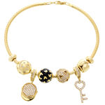 Gold Charms Key Silver Bracelet 3