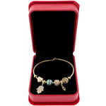 golden Charms Bracelet with Blue 4