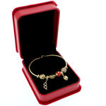 Golden Charms Silver Bracelet with Red 3