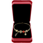 Golden Charms Silver Bracelet with Red 4