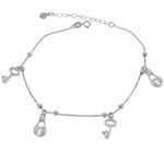 Silver Ankle Bracelet with Locks 1