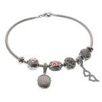 Red Charms Silver Bracelet 1