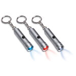 Tube-shaped keyring with colored LED lights