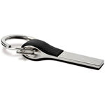 Shiny keyring with black leather 2