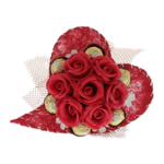 Heart bouquet of red roses with chocolate 1