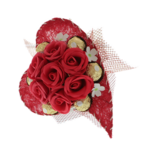 Buchet inima trandafiri rosii cu ciocolata 4