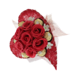 Heart bouquet of red roses with chocolate 4