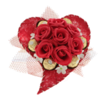 Heart bouquet of red roses with chocolate 7