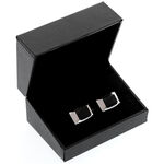 Silver Cufflinks Black Style 3