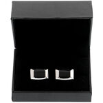 Silver Cufflinks Black Style 4