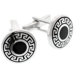 Greek Pattern Silver Cufflinks 2