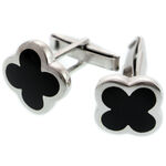 Silver Cufflinks Lucky Clover 1