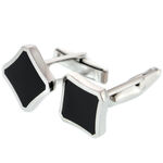 Square Line Silver Cufflinks 1