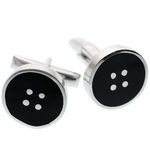 Black Buttons Silver Cufflinks 1