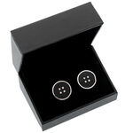 Black Buttons Silver Cufflinks 2