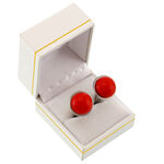 Red Silver Cufflinks 2