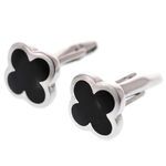 Four-leaf clover silver cufflinks 1