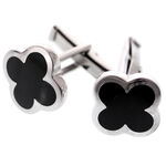 Four-leaf clover silver cufflinks 3