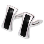 Silver Velvet Lines Cufflinks 1